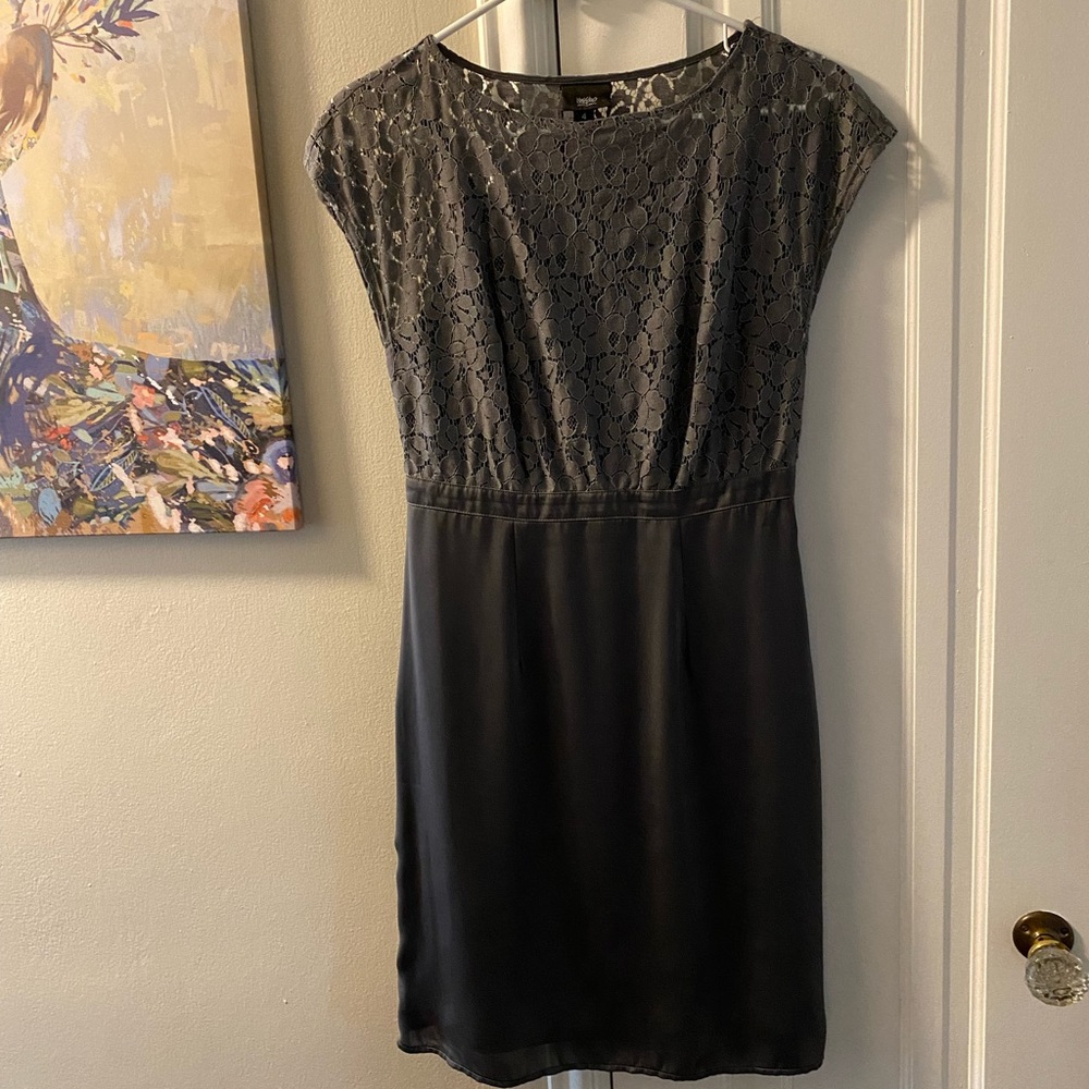 Mossimo grey lace and satin dress